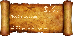 Mogán István névjegykártya